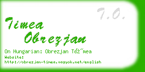 timea obrezjan business card